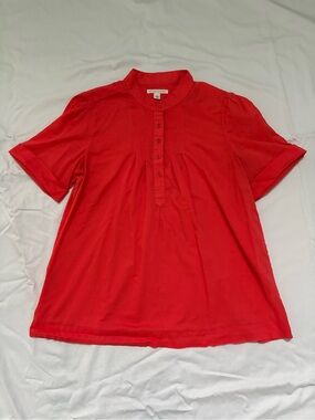 Banana Republic Women's Top Size L 100% Cotton Orange Color Short Sleeve